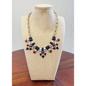 J. Crew Goldtone Multicolor Cluster Statement Necklace - NWT